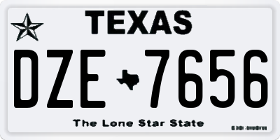 TX license plate DZE7656