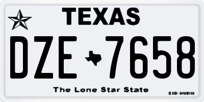 TX license plate DZE7658