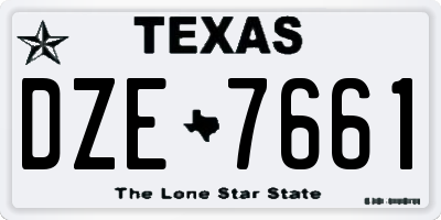 TX license plate DZE7661