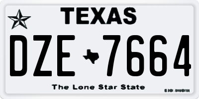 TX license plate DZE7664