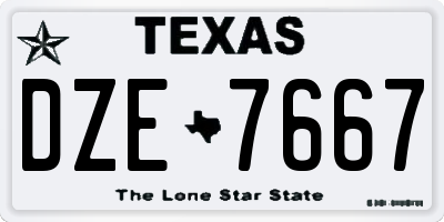 TX license plate DZE7667
