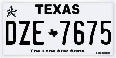 TX license plate DZE7675