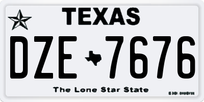 TX license plate DZE7676