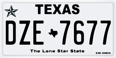 TX license plate DZE7677