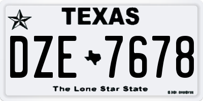 TX license plate DZE7678