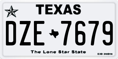 TX license plate DZE7679