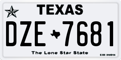 TX license plate DZE7681
