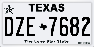TX license plate DZE7682