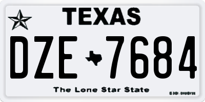 TX license plate DZE7684