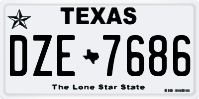 TX license plate DZE7686