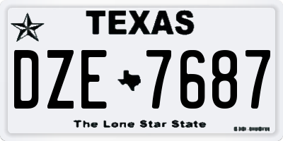 TX license plate DZE7687