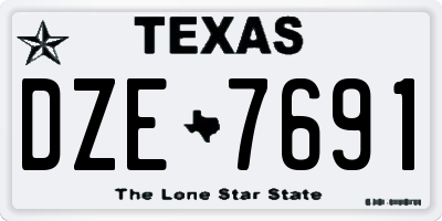TX license plate DZE7691