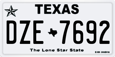 TX license plate DZE7692