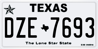 TX license plate DZE7693