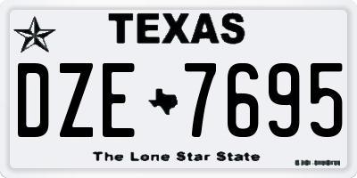 TX license plate DZE7695