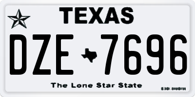 TX license plate DZE7696