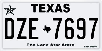TX license plate DZE7697