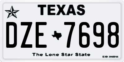 TX license plate DZE7698