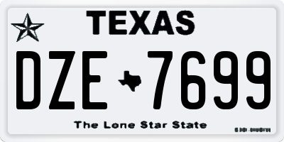 TX license plate DZE7699