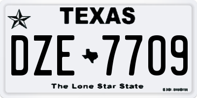 TX license plate DZE7709