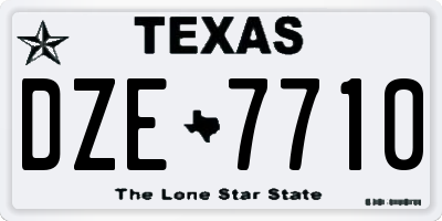 TX license plate DZE7710