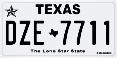 TX license plate DZE7711
