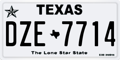 TX license plate DZE7714