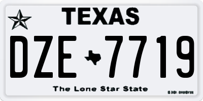 TX license plate DZE7719