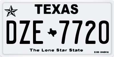 TX license plate DZE7720