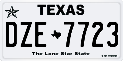 TX license plate DZE7723