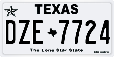TX license plate DZE7724