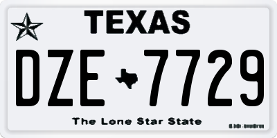 TX license plate DZE7729