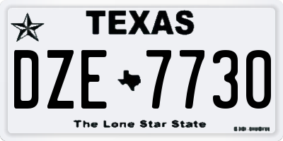 TX license plate DZE7730