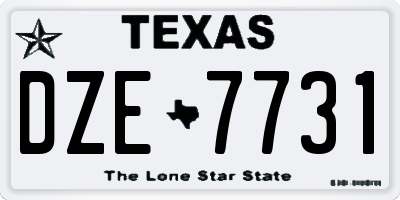 TX license plate DZE7731