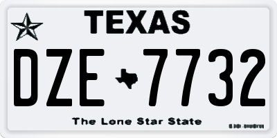 TX license plate DZE7732