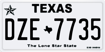 TX license plate DZE7735