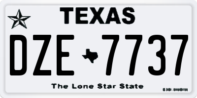 TX license plate DZE7737