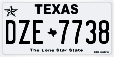 TX license plate DZE7738