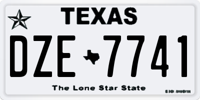TX license plate DZE7741