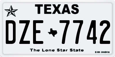 TX license plate DZE7742