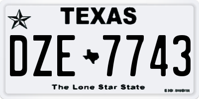 TX license plate DZE7743