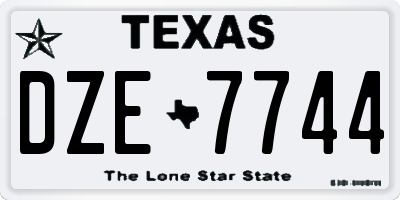 TX license plate DZE7744