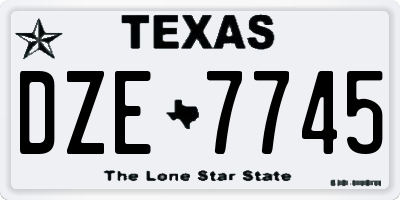 TX license plate DZE7745