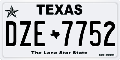 TX license plate DZE7752