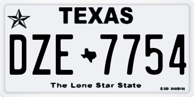 TX license plate DZE7754