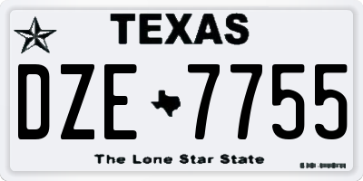 TX license plate DZE7755