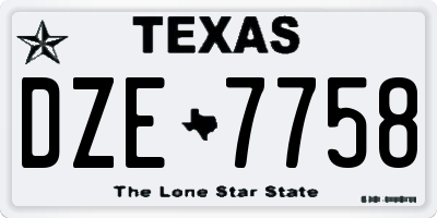TX license plate DZE7758