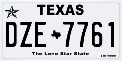 TX license plate DZE7761