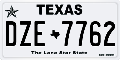 TX license plate DZE7762