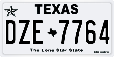 TX license plate DZE7764